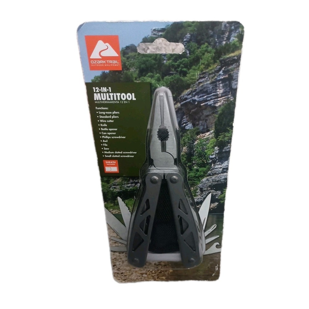 Ozark Trail MULTI-TOOL 12 In 1 Silver W/Sheath (MPN-8703) New Factory Sealed